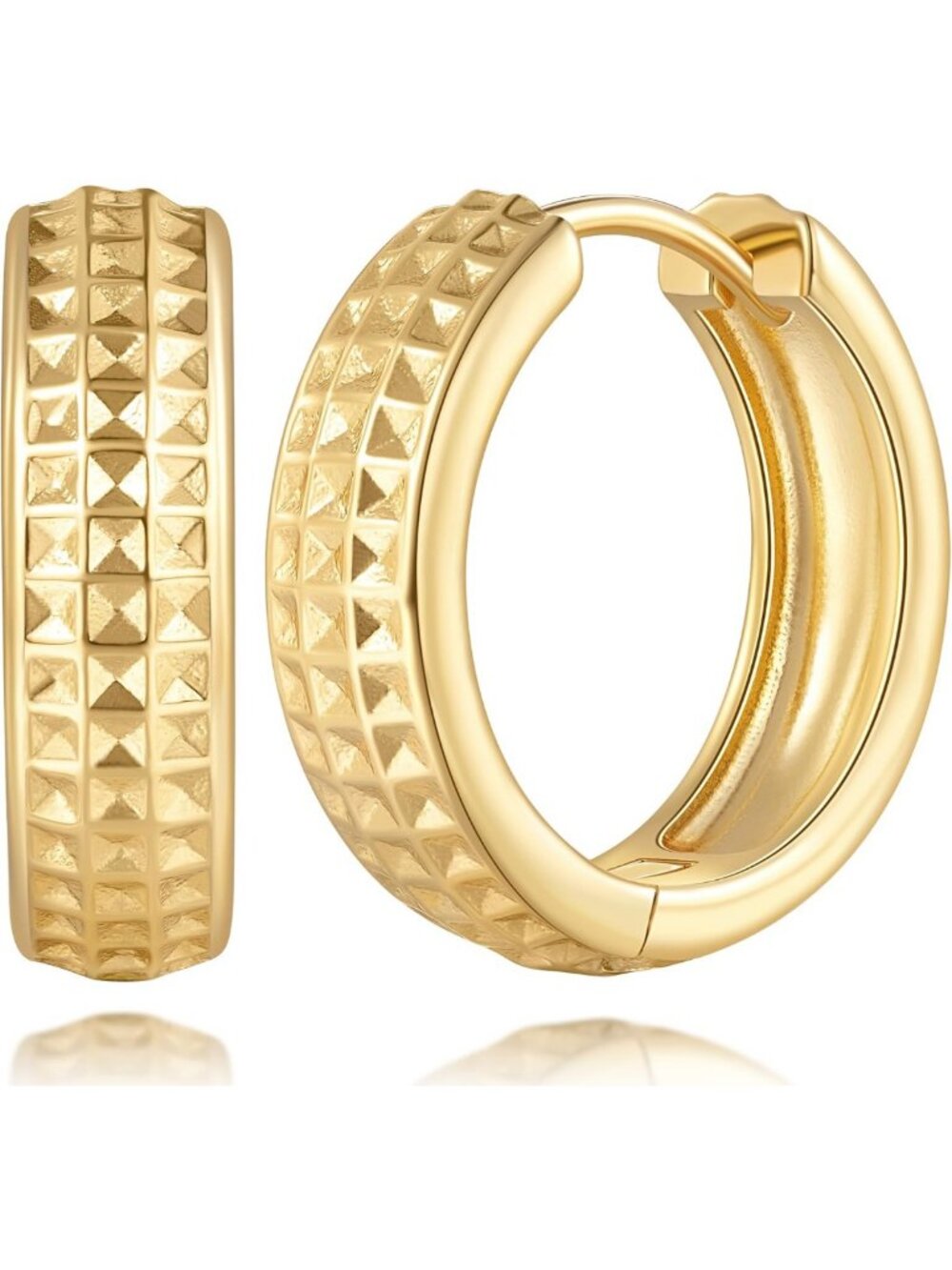Stylish 14K Gold Hoop Earrings for Women - 19mm Elegant Fashion Jewelry